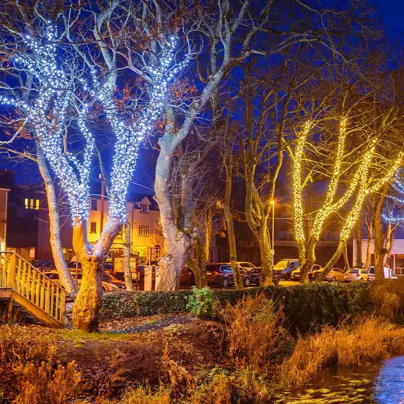 Instalatie Solara Joyful Box, 10 Metri, 100 LED-uri, Galben, Panou solar, 8 jocuri de lumini