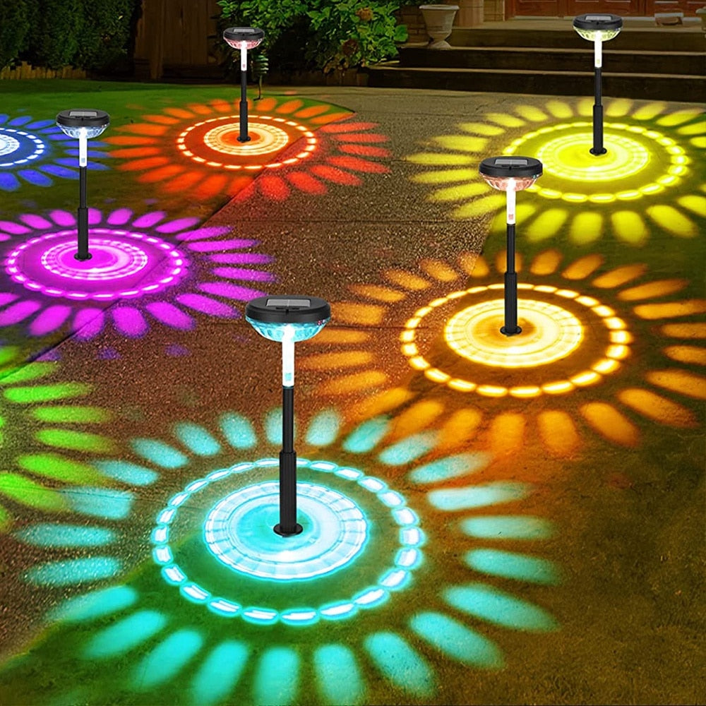 Set 4 Lampi Solare Decorative Joyful Box, LED RGB, Multicolor, Design modern, 2200mAh, Exterior, IP67