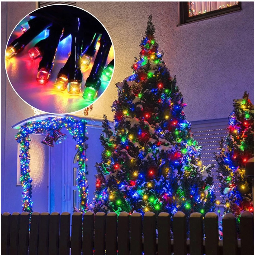 Instalatie Solara Joyful Box, 50 Metri, 500 LED-uri, Multicolor, Panou solar mare, 1200mAh, Telecomanda Wireless