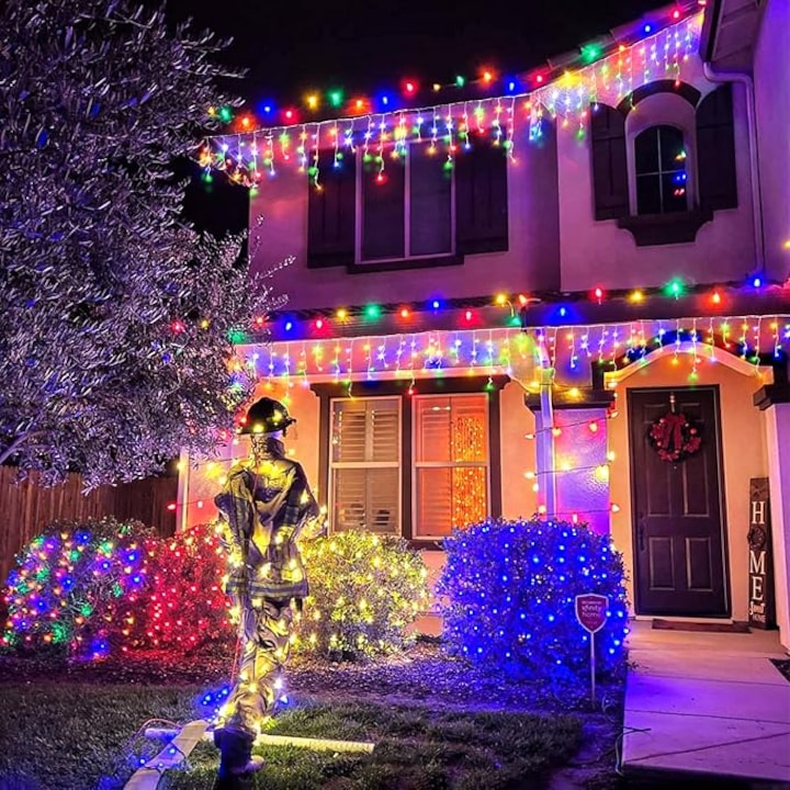 Instalatie Turturi Joyful Box, 30 Metri, 1200 LED-uri, Multicolor, Interconectabila, 8 jocuri de lumini, Interior-Exterior, Waterproof