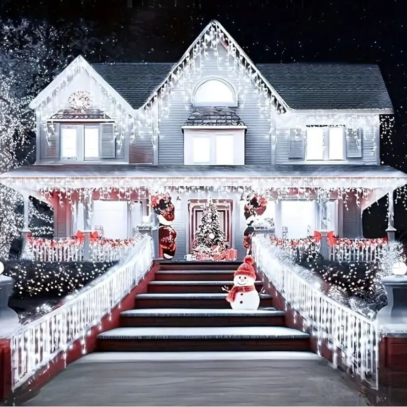 Instalatie LED DIAMANT Joyful Box, 9 Metri, 100 LED-uri, Alb rece, Interconectabila, 8 jocuri de lumini, Interior-Exterior