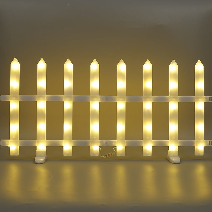 Gard decorativ cu LED-uri Joyful Box, 3 Metri, Galben, 8 moduri de iluminare, Interconectabil, Interior-Exterior, Lumina Alba Calda, 220W