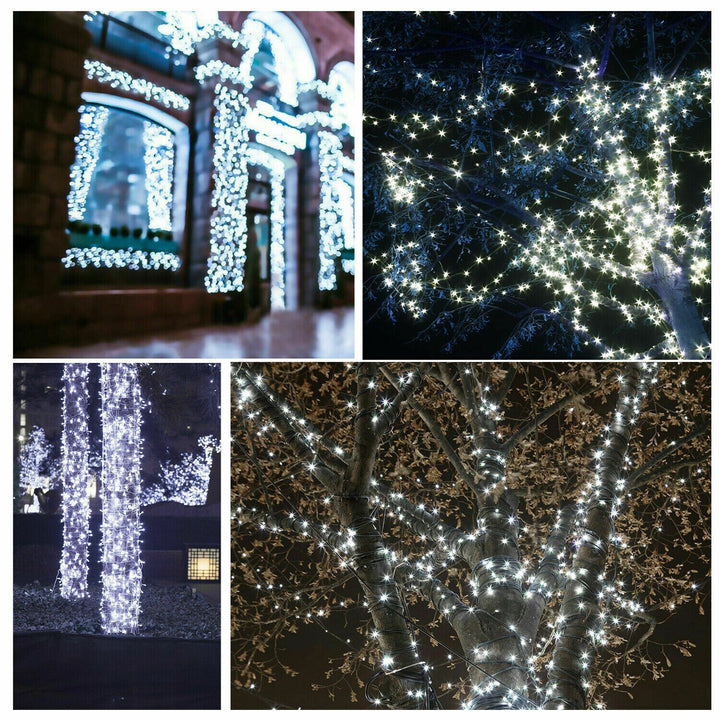 Instalatie Solara Joyful Box, 50 Metri, 500 LED-uri, Alb rece, Panou solar mare, 1200mAh, Telecomanda Wireless