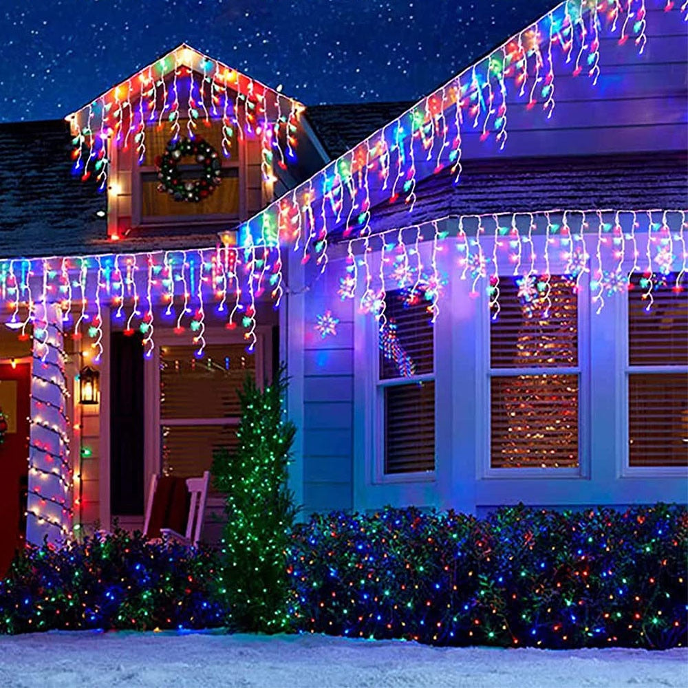 Instalatie Turturi Joyful Box, 30 Metri, 1200 LED-uri, Multicolor, Interconectabila, 8 jocuri de lumini, Interior-Exterior, Waterproof