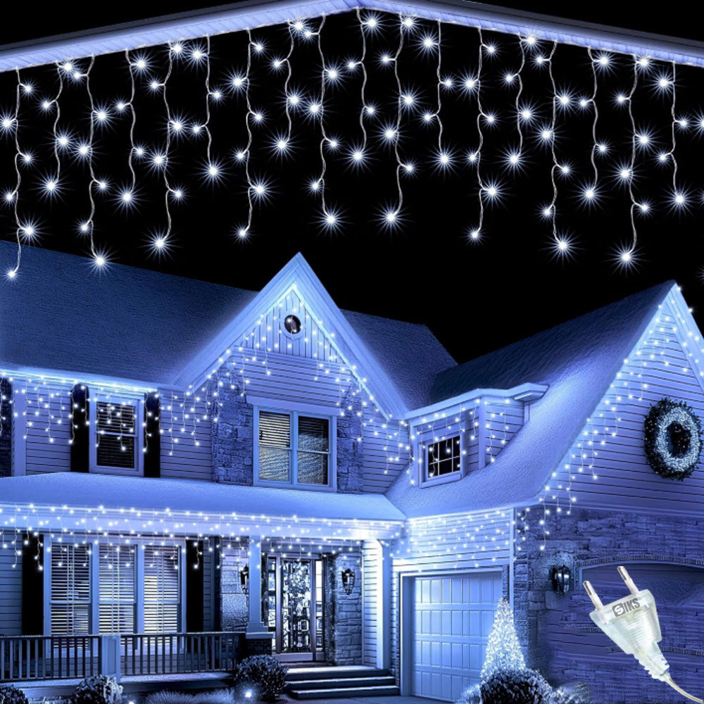 Instalatie Solara Joyful Box, 10 Metri, 100 LED-uri, Alb rece, Panou solar, 8 jocuri de lumini