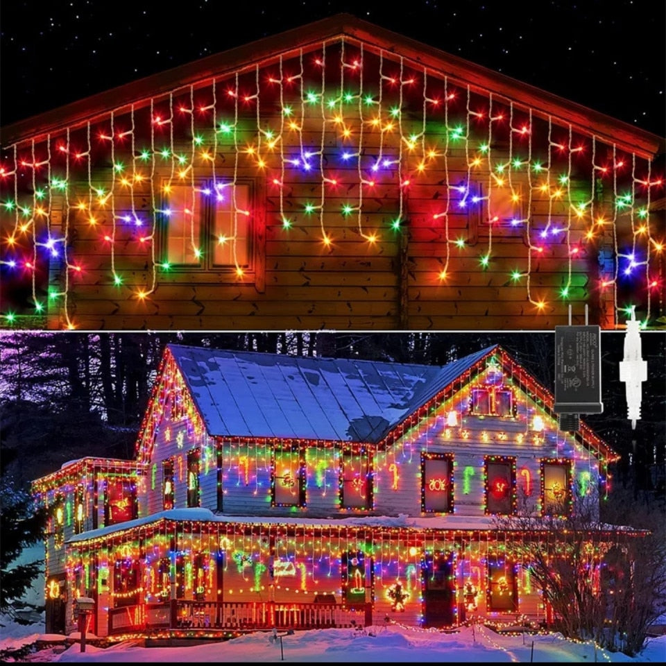 Instalatie Turturi Joyful Box, 30 Metri, 1200 LED-uri, Multicolor, Interconectabila, 8 jocuri de lumini, Interior-Exterior, Waterproof