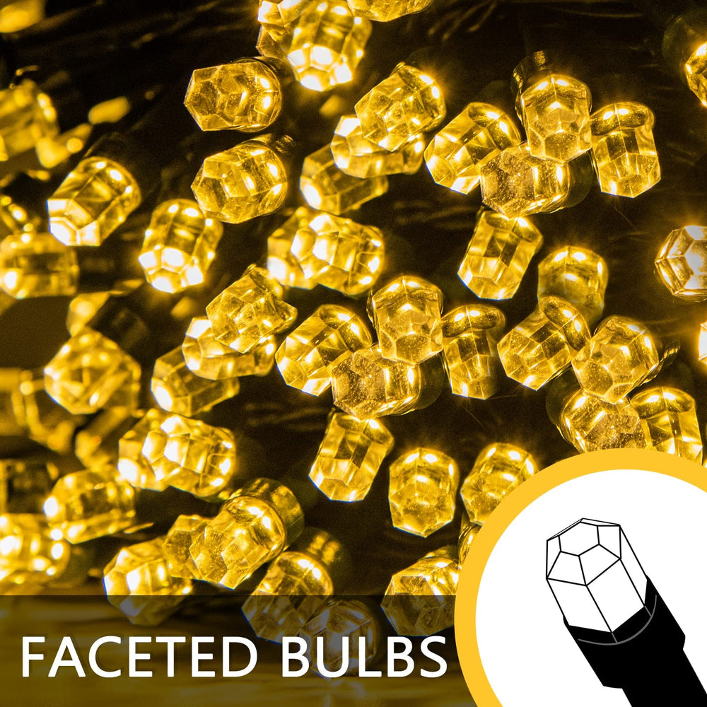 Instalatie LED DIAMANT Joyful Box, 9 Metri, 100 LED-uri, Galben, Interconectabila, 8 jocuri de lumini, Interior-Exterior