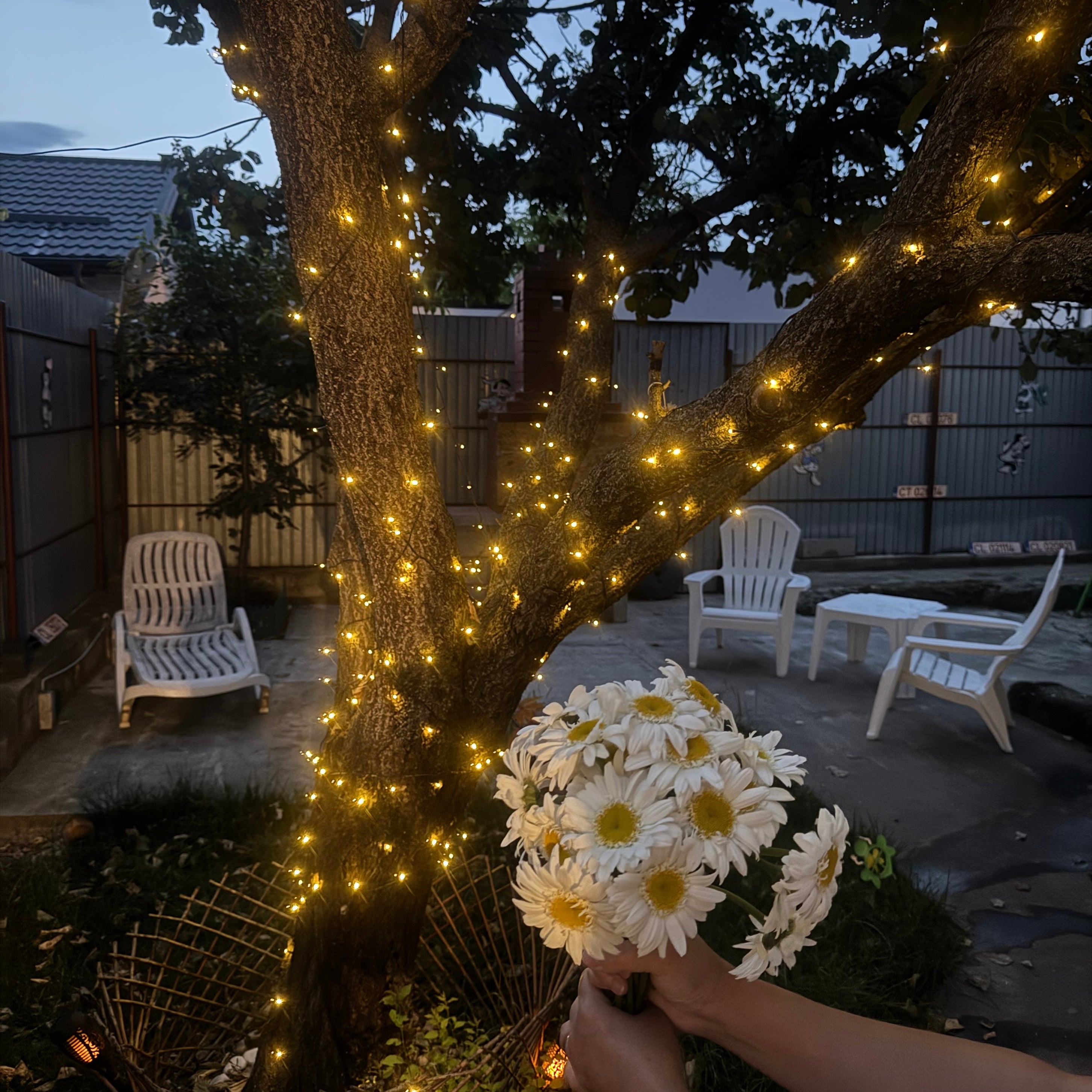 Instalatie Solara Joyful Box, 50 Metri, 500 LED-uri, Galben, Panou solar mare, 1200mAh, Telecomanda Wireless