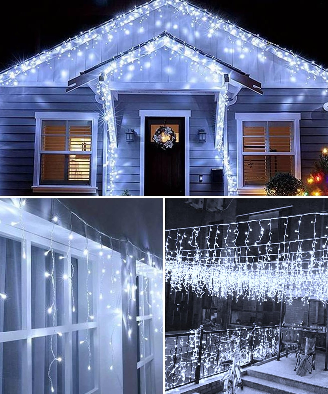 Instalatie Turturi Joyful Box, 30 Metri, 1200 LED-uri, Alb rece, Interconectabila, 8 jocuri de lumini, Interior-Exterior, Waterproof