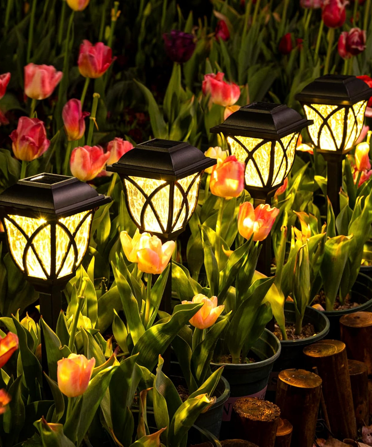 Set 2 Lampi Solare Decorative Joyful Box, LED lumina calda, Negru Royal, Design modern, 2000mAh, Exterior, IP66