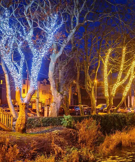 Instalatie Solara Joyful Box, 10 Metri, 100 LED-uri, Galben, Panou solar, 8 jocuri de lumini