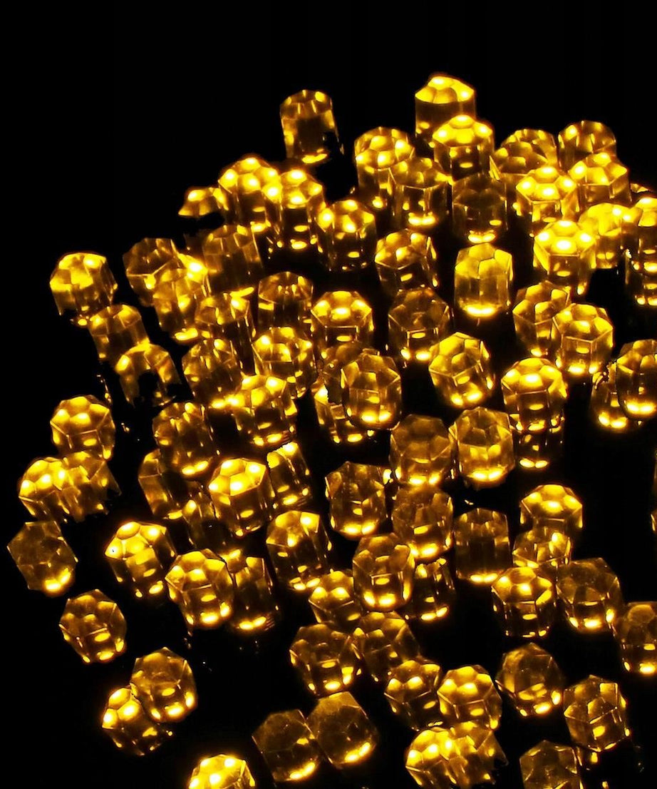 Instalatie LED DIAMANT Joyful Box, 9 Metri, 100 LED-uri, Galben, Interconectabila, 8 jocuri de lumini, Interior-Exterior
