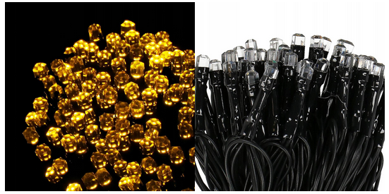 Instalatie LED DIAMANT Joyful Box, 9 Metri, 100 LED-uri, Galben, Interconectabila, 8 jocuri de lumini, Interior-Exterior