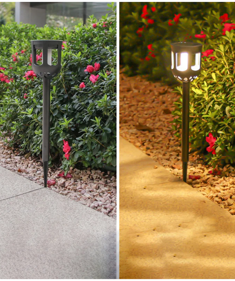 Set 2 Lampi Solare Decorative Joyful Box, LED lumina calda, Negru, Design modern, 2200mAh, Exterior, IP66