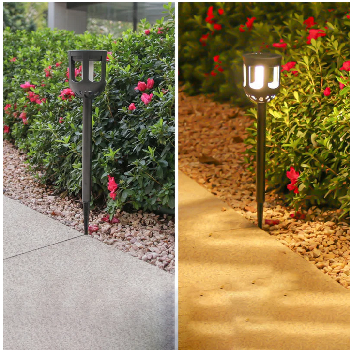 Set 4 Lampi Solare Decorative Joyful Box, LED lumina calda, Negru, Design modern, 2200mAh, Exterior, IP66