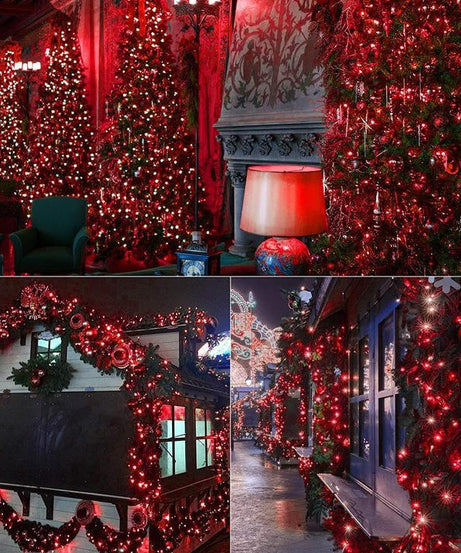 Instalatie Liniara Joyful Box, Rosu, 100 Metri, 500 LED-uri tip diamant si 8 jocuri de lumini, pentru interior si exterior