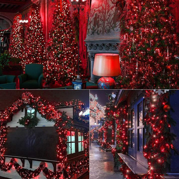 Instalatie Liniara Joyful Box, Rosu, 100 Metri, 500 LED-uri tip diamant si 8 jocuri de lumini, pentru interior si exterior