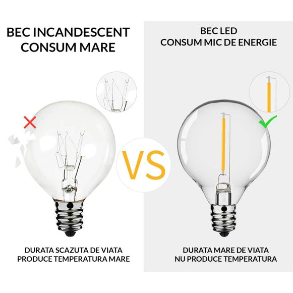 Ghirlanda Luminoasa Solara Joyful Box, Panou Solar si USB, 30 Metri, 30 Becuri, Becuri LED, Lumina calda, Telecomanda Wireless, IP65