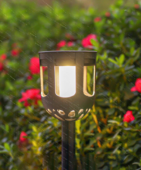 Set 2 Lampi Solare Decorative Joyful Box, LED lumina calda, Negru, Design modern, 2200mAh, Exterior, IP66