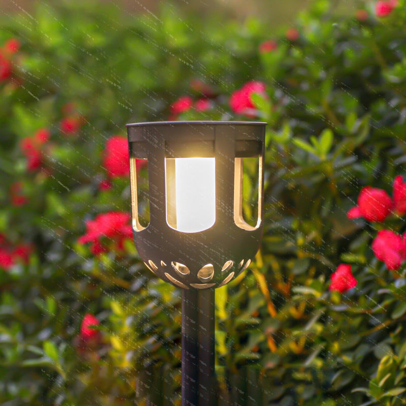 Set 4 Lampi Solare Decorative Joyful Box, LED lumina calda, Negru, Design modern, 2200mAh, Exterior, IP66