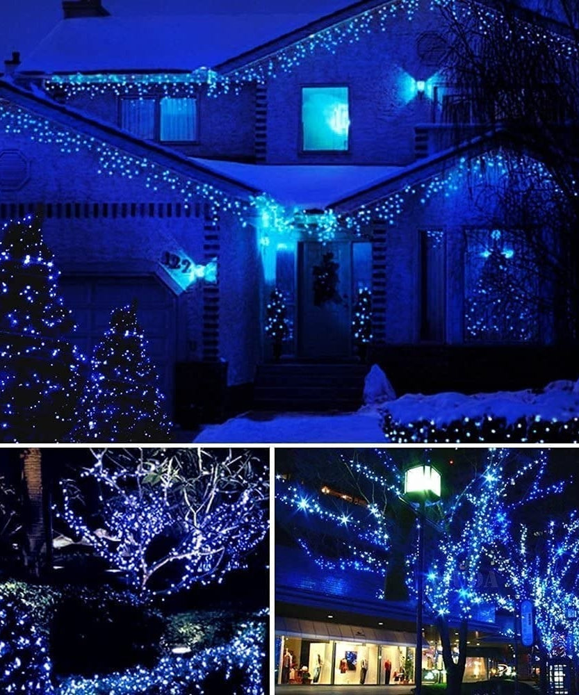 Instalatie Liniara Joyful Box, Albastru, 100 Metri, 500 LED-uri tip diamant si 8 jocuri de lumini, pentru interior si exterior