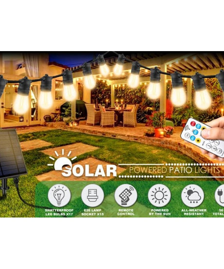 Ghirlanda Luminoasa Solara Joyful Box, Panou Solar si USB, 20 Metri, 20 Becuri, Becuri LED, Lumina calda, Telecomanda Wireless, IP65