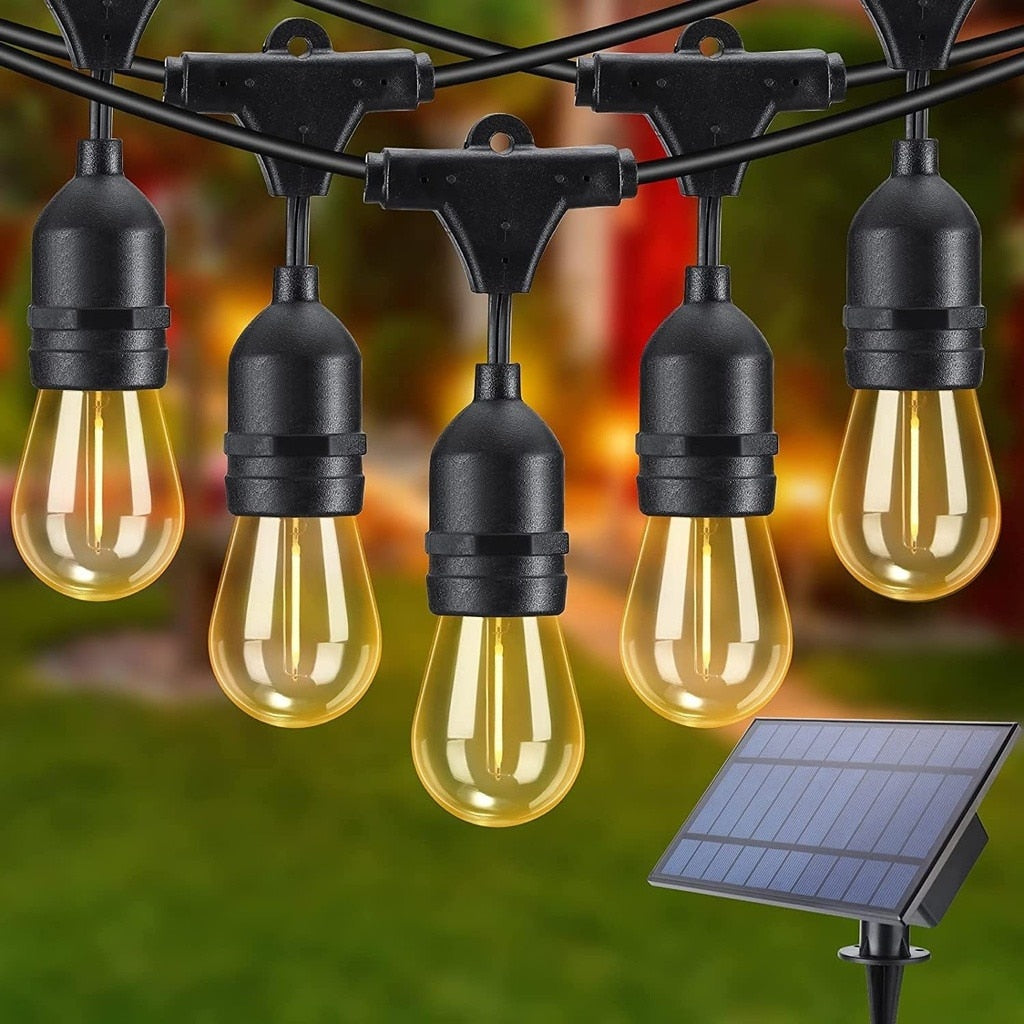 Ghirlanda Luminoasa Solara Joyful Box, Panou Solar si USB, 30 Metri, 30 Becuri, Becuri LED, Lumina calda, Telecomanda Wireless, IP65