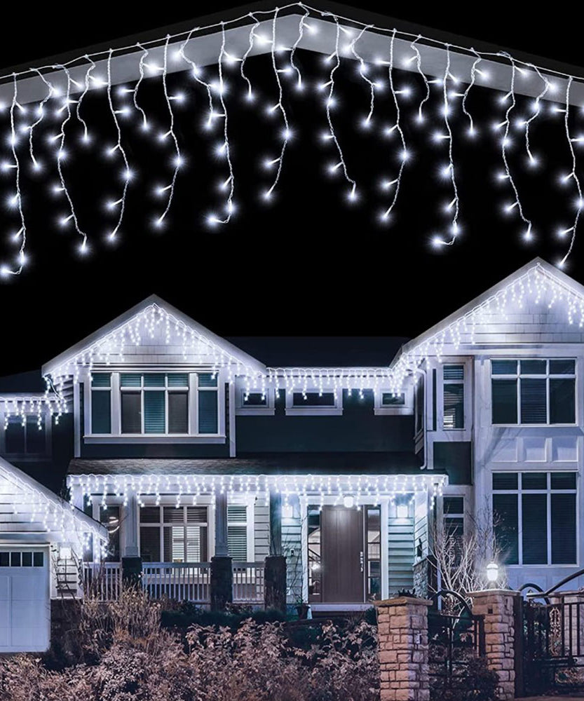 Instalatie Turturi Joyful Box, 30 Metri, 1200 LED-uri, Alb rece, Interconectabila, 8 jocuri de lumini, Interior-Exterior, Waterproof