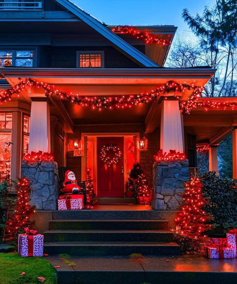 Instalatie Liniara Joyful Box, Rosu, 100 Metri, 500 LED-uri tip diamant si 8 jocuri de lumini, pentru interior si exterior