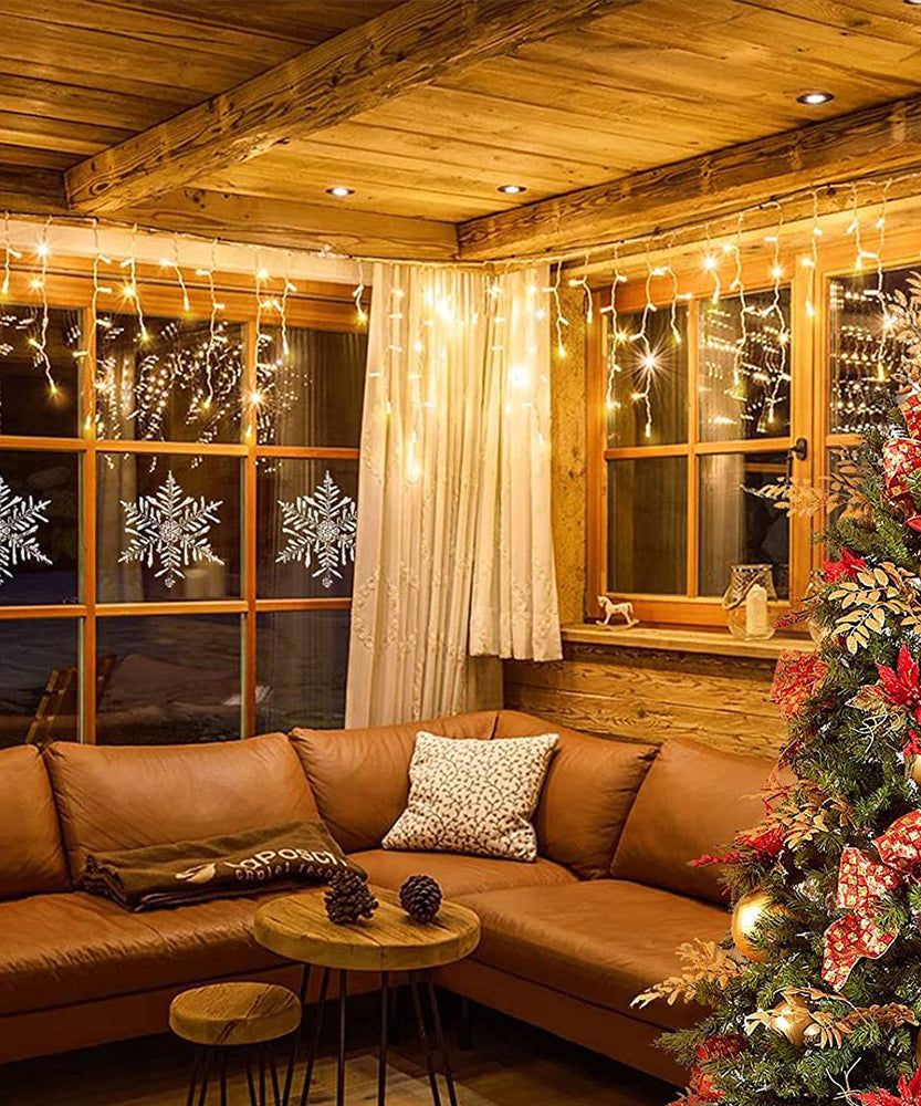 Instalatie Turturi Joyful Box, 12 Metri, 300 LED-uri, Galben, Interconectabila, 8 jocuri de lumini, Interior-Exterior, Waterproof