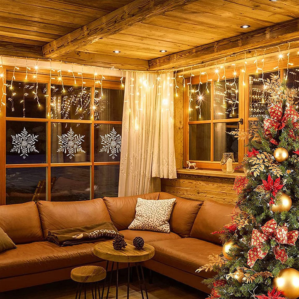 Instalatie Turturi Joyful Box, 12 Metri, 300 LED-uri, Galben, Interconectabila, 8 jocuri de lumini, Interior-Exterior, Waterproof