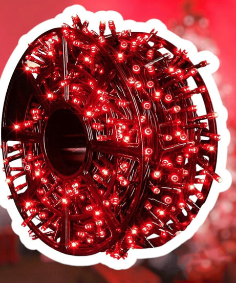 Instalatie Liniara Joyful Box, Rosu, 100 Metri, 500 LED-uri tip diamant si 8 jocuri de lumini, pentru interior si exterior
