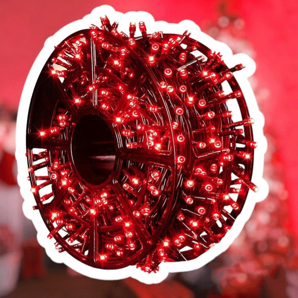 Instalatie Liniara Joyful Box, Rosu, 100 Metri, 500 LED-uri tip diamant si 8 jocuri de lumini, pentru interior si exterior