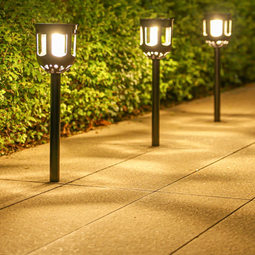 Set 2 Lampi Solare Decorative Joyful Box, LED lumina calda, Negru, Design modern, 2200mAh, Exterior, IP66