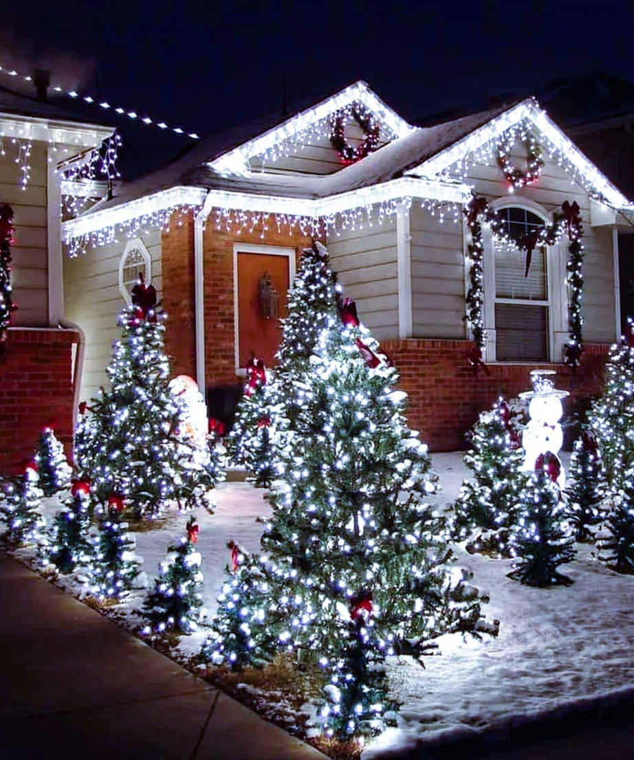 Instalatie LED DIAMANT Joyful Box, 9 Metri, 100 LED-uri, Alb rece, Interconectabila, 8 jocuri de lumini, Interior-Exterior