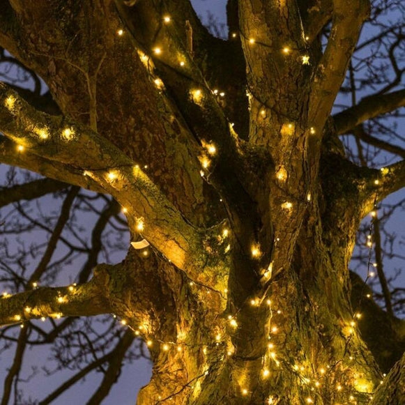 Instalatie LED DIAMANT Joyful Box, 9 Metri, 100 LED-uri, Galben, Interconectabila, 8 jocuri de lumini, Interior-Exterior