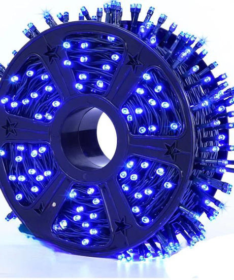 Instalatie Liniara Joyful Box, Albastru, 100 Metri, 500 LED-uri tip diamant si 8 jocuri de lumini, pentru interior si exterior