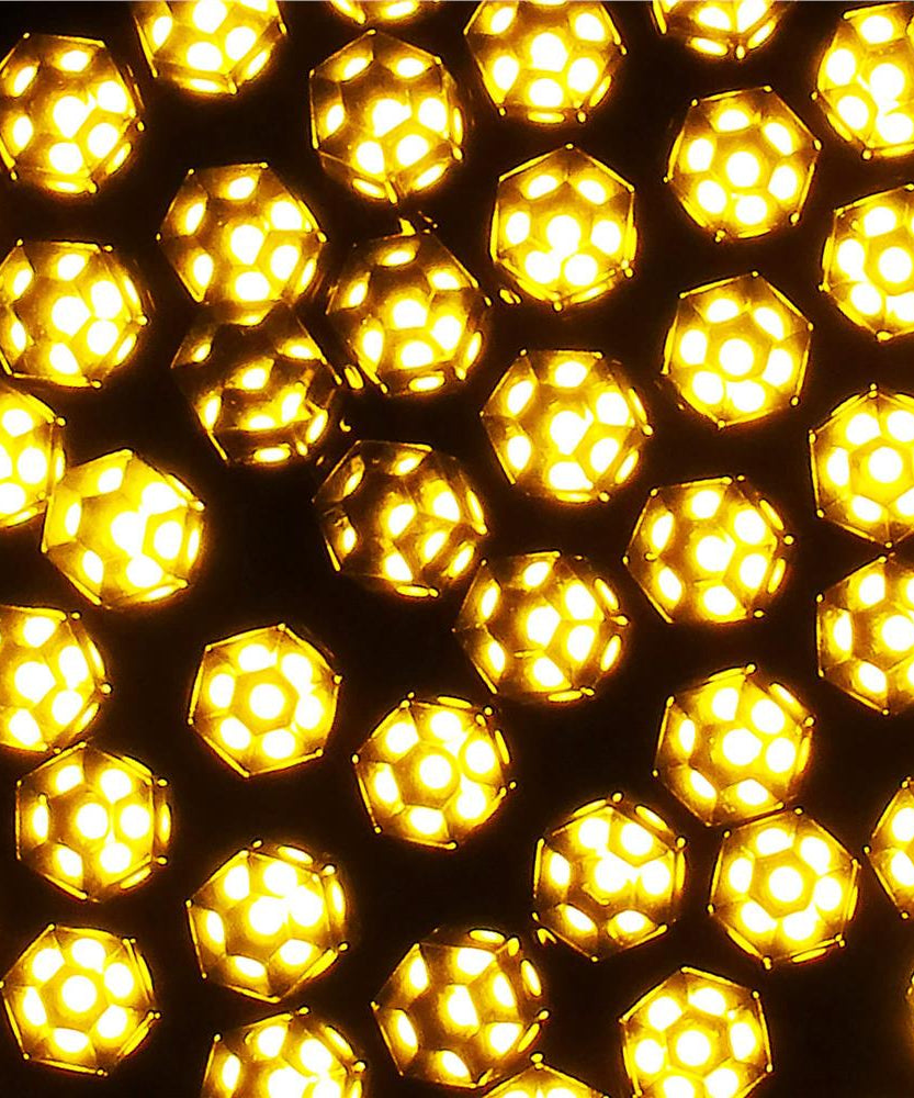 Instalatie LED DIAMANT Joyful Box, 9 Metri, 100 LED-uri, Galben, Interconectabila, 8 jocuri de lumini, Interior-Exterior