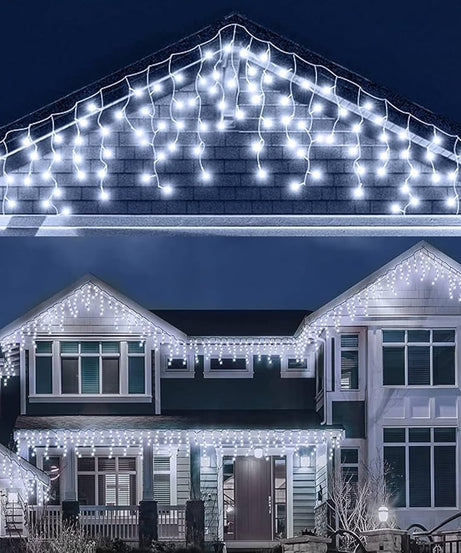 Instalatie Turturi Joyful Box, 30 Metri, 1200 LED-uri, Alb rece, Interconectabila, 8 jocuri de lumini, Interior-Exterior, Waterproof