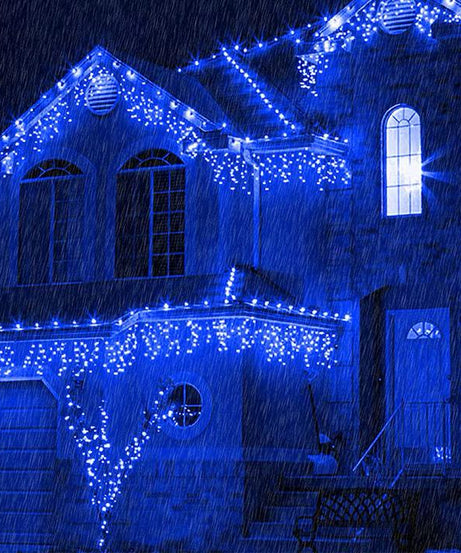 Instalatie Liniara Joyful Box, Albastru, 100 Metri, 500 LED-uri tip diamant si 8 jocuri de lumini, pentru interior si exterior