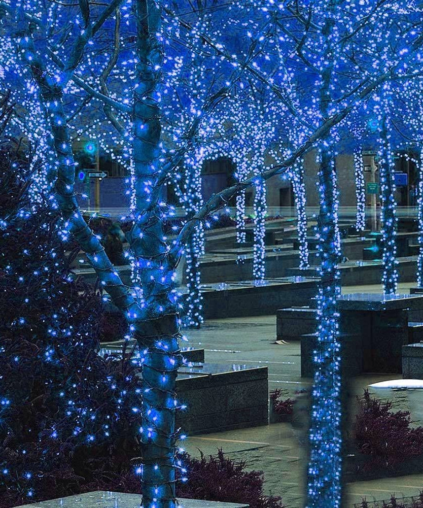 Instalatie Liniara Joyful Box, Albastru, 100 Metri, 500 LED-uri tip diamant si 8 jocuri de lumini, pentru interior si exterior