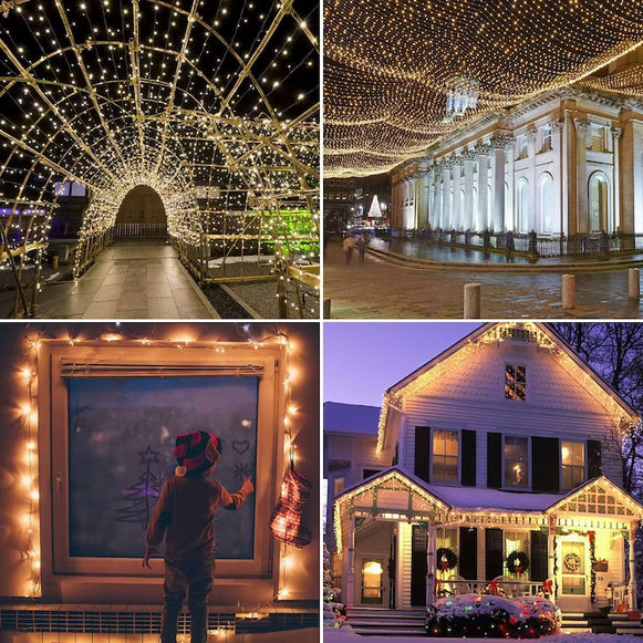 Instalatie Solara Joyful Box, 10 Metri, 100 LED-uri, Galben, Panou solar, 8 jocuri de lumini