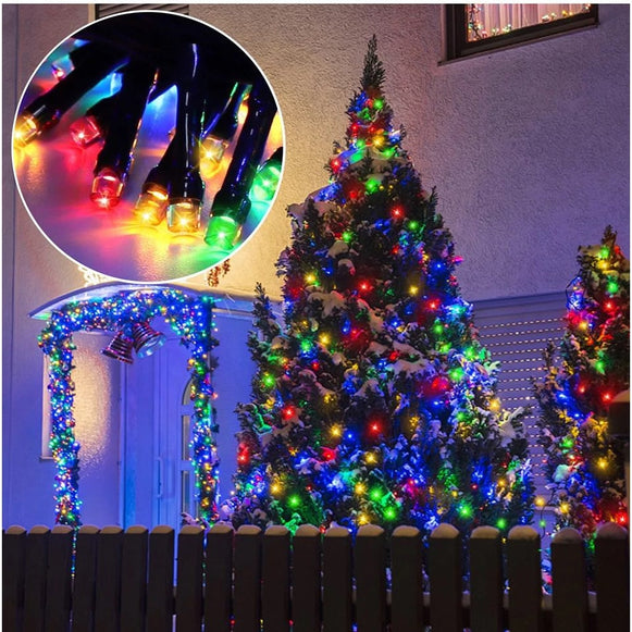 Instalatie Solara Joyful Box, 50 Metri, 500 LED-uri, Multicolor, Panou solar mare, 1200mAh, Telecomanda Wireless