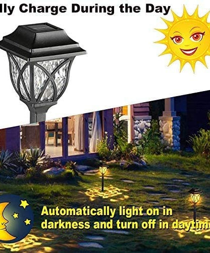 Set 2 Lampi Solare Decorative Joyful Box, LED lumina calda, Negru Royal, Design modern, 2000mAh, Exterior, IP66