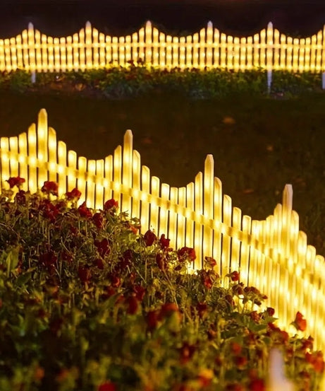 Gard decorativ cu LED-uri Joyful Box, 2.8 Metri, Galben, 8 moduri de iluminare, Interconectabil, Interior-Exterior, Lumina Alba Calda, 220W