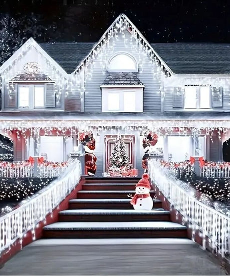 Instalatie LED DIAMANT Joyful Box, 9 Metri, 100 LED-uri, Alb rece, Interconectabila, 8 jocuri de lumini, Interior-Exterior