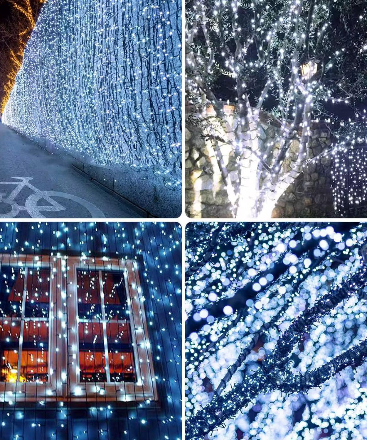 Instalatie Solara Joyful Box, 10 Metri, 100 LED-uri, Alb rece, Panou solar, 8 jocuri de lumini