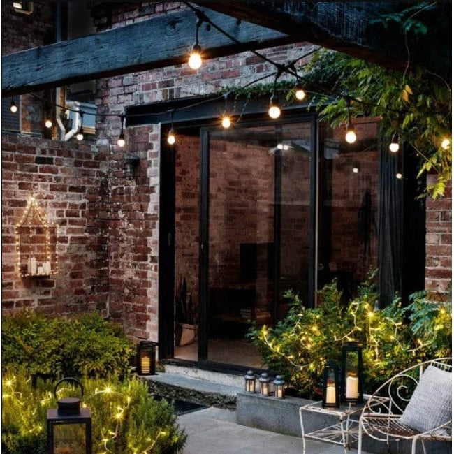 Ghirlanda Luminoasa Solara Joyful Box, Panou Solar si USB, 30 Metri, 30 Becuri, Becuri LED, Lumina calda, Telecomanda Wireless, IP65