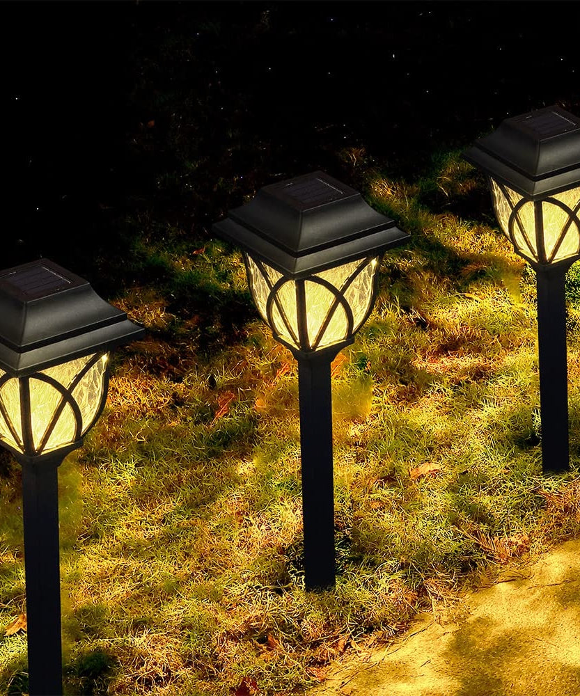 Set 2 Lampi Solare Decorative Joyful Box, LED lumina calda, Negru Royal, Design modern, 2000mAh, Exterior, IP66