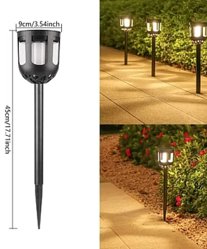 Set 2 Lampi Solare Decorative Joyful Box, LED lumina calda, Negru, Design modern, 2200mAh, Exterior, IP66